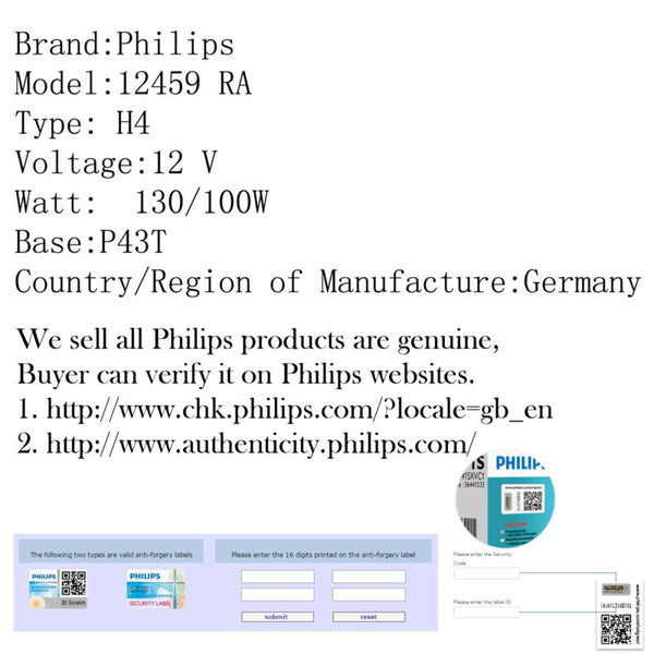 RA Pour Pour Philips Ampoule Phares H4 3200K P43T Voiture 12V 130/100W 12459 AF Generic