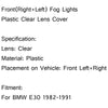 1982-1991 BMW E30 318i 318is Pair Front Bumper Fog Lights Clear Plastic Lens Generic