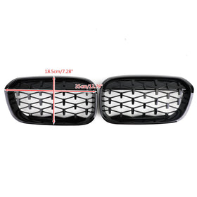 Meteor Black Front Kidney Grille For 2015-2017 BMW 1 Series F20/F21 Generic