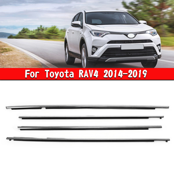 2014-19 Toyota RAV4 4x Chrome Car Window Weatherstrip Seal Belt Moulding Generic