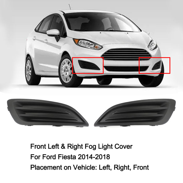 Ford Fiesta 2014-2017 1.0L L3-Gas, 1.6L L4-Gas Front Left & Right Fog Light Cover Trim Generic