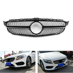 Diamond Grille Front Grill For 2015-2018 Benz W205 C Class C250 C300 C400Generic