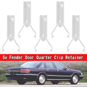 1980-1990 Chevr Caprice Classic 4 Door & Wagon (Body BN) Front Lower Rear Fender\Front Door Lower\Rear Door Lower\Rear Quarter Lower 5pcs Fender Door Quarter Trim Molding Clip Retainer 20631034 20151449 Generic