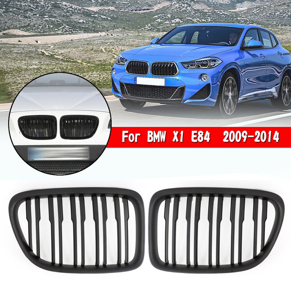 2009-2014 BMW X1 SUV Matt Black Dual Slats Front Hood Kidney Grill Grille Generic