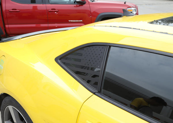 Rear Triangle Quarter Window USA Flag Decal Sticker Trim For Camaro 2010-2015 Generic