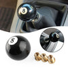 Universal No.8 Billiard Ball Gear Shifter Black Round Shift Knob w/ 3 Adapters Generic