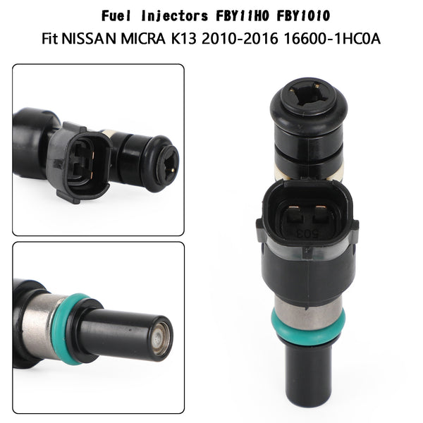 Nissan Micra K13 2010-2016 4PCS Fuel Injectors FBY11H0 FBY1010 16600-1HC0A Generic