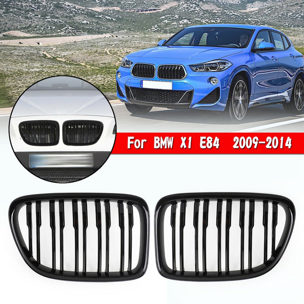 2009-2014 BMW X1 E84 SUV Gloss Black Dual Slats Front Hood Kidney Grill Grille Generic