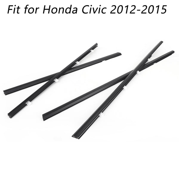 2012-2015 Honda Civic 4pcs Car Weatherstrip Window Moulding Trim Seal Belt 72910TROA01 Generic
