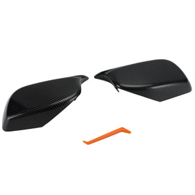 2x Carbon Rear View Side Mirror Cover Caps For BMW E60 5 Series 2004-2007 Generic