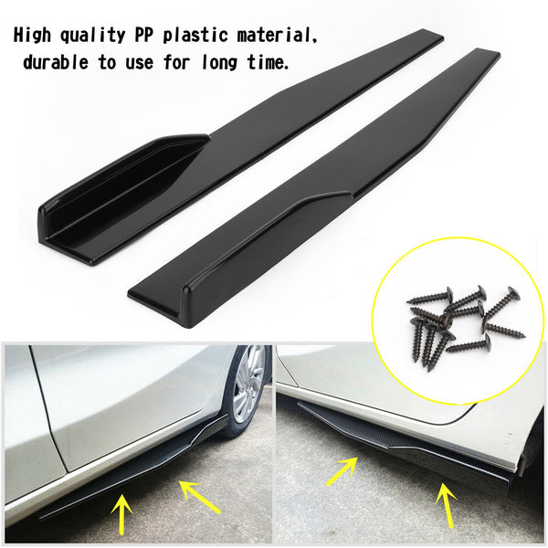 Universal Car Front Bumper Lip Spoiler Diffuser Body Kits + Side Skirt Splitter Generic