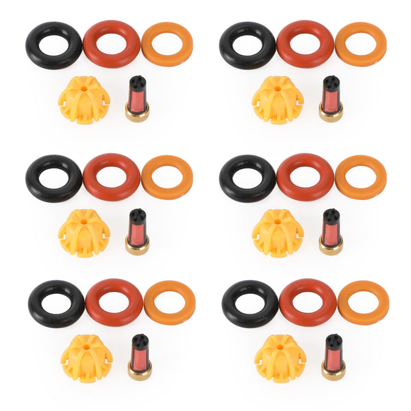 1992-1995 BMW 325I 325IS 6 set Fuel Injectors Repair Seal Kit 0280150415 13641730060 13641730080 62429 FJ292 Generic