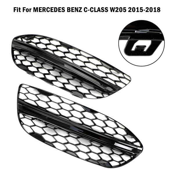 C-CLASS W205 2015-2018 Base Sedan Mesh Front Fog Light Cover 2058850723 2058851123 Generic