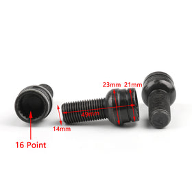 4+1 17mm Steel Wheel Bolt & Lock Lug Nut Set With Key VW Golf Audi Generic
