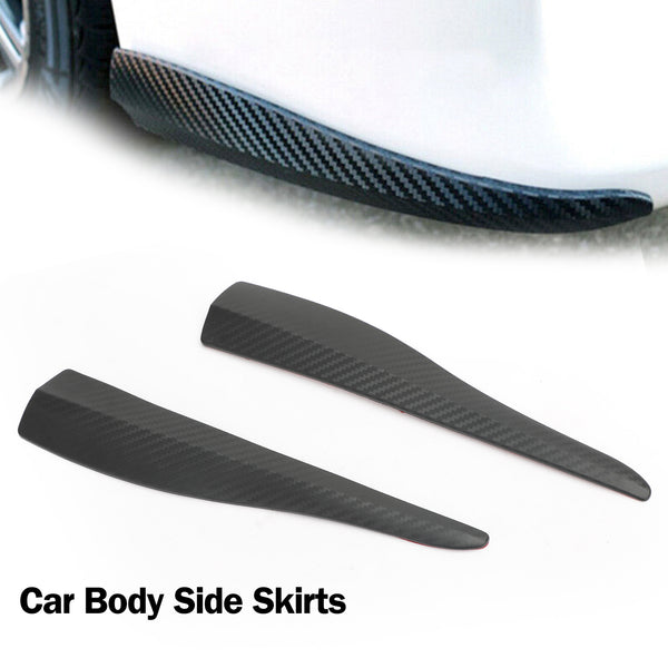 2pcs 36cm Rubber Car Front Rear Bumper Lip Anti-collision Strip Carbon Fiber Generic