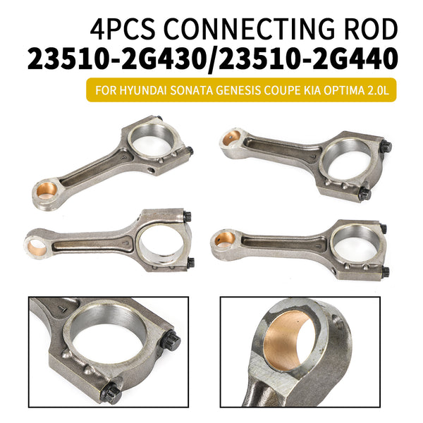 4PCS Connecting Rod 235102G440 235102G430 For 2013-2014 Hyundai Genesis Coupe 2.0L Fedex Express Generic