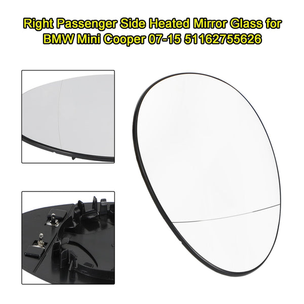 Mini R57Convertible 08-15 Right Passenger Side Heated Mirror Glass 51162755626 Generic