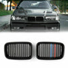 1Pair Matte Black Front Hood Grille Kidney For 1995-1996 BMW E36 3 Series M3 Generic