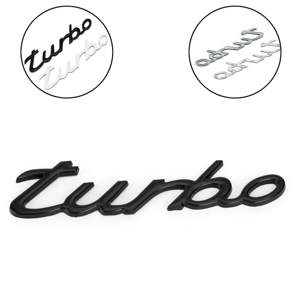 Plating Metal Turbo Logo Emblem Badge Decal Black 3D Car Sticker Generic