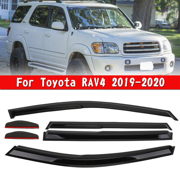Car Window Sun Rain Guard Visors Kit 6PCS For Toyota RAV4 2019-2020 Generic