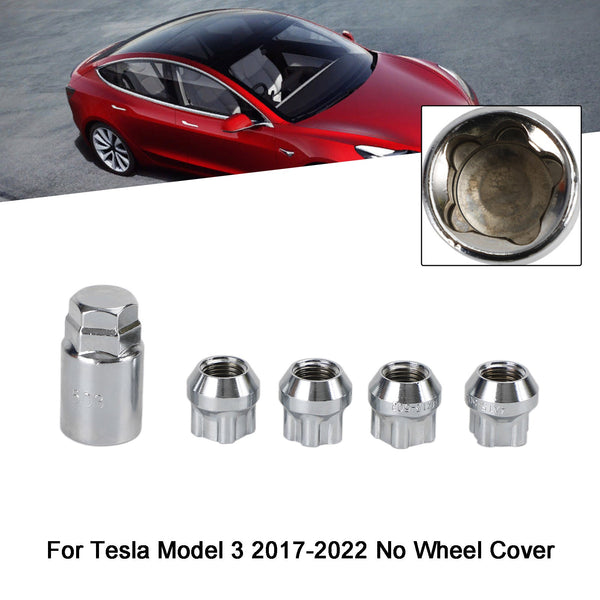 Tesla Model S/3/X/Y M14x1.5 4PCS Wheel Lock Lug Nut Chrome Generic
