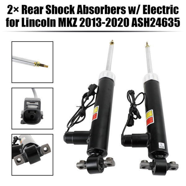 2x Rear Shock Absorbers w/ Electric ASH24651 ASH24635 Fit 2013-2020 Lincoln MKZ Fedex Express Generic