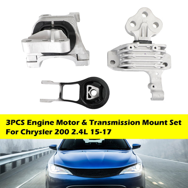 3PCS Engine Motor & Transmission Mount Set 68192831AF 68418876AB 68157441AD For Jeep Cherokee 2.4L 2014-19 Generic
