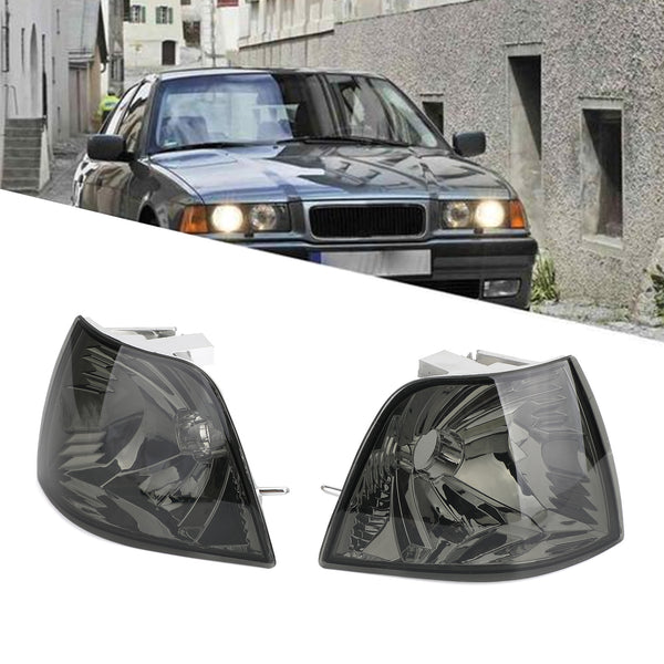 Smoke Corner Lights Parking Lamps PAIR Fits For BMW 3-Series E36 4DR 1992-1998 Generic