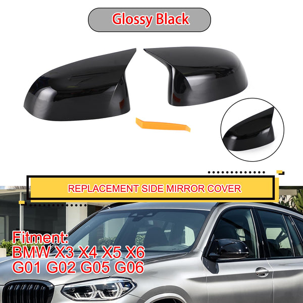 19-21 BMW X3 X4 X5 X6 G01 G02 G05 G06 Black Rear View Side Mirror Cover Caps Generic