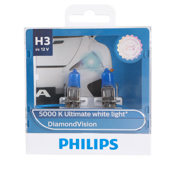 For Philips DiamondVision Ultimate White Light H3/HB4/881 5000K Generic