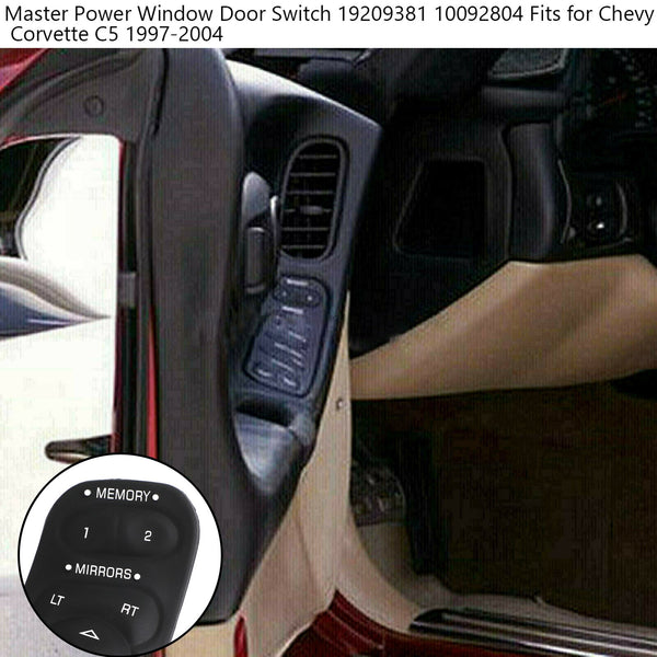Master Power Window Door Switch 19209381 10092804 Fits for Chevy Corvette C5 1997-2004 Generic