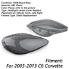 2005-2013 C6 Corvette Headlight Lens Replacement 1 Pair L+R Smoke/ Clear Generic