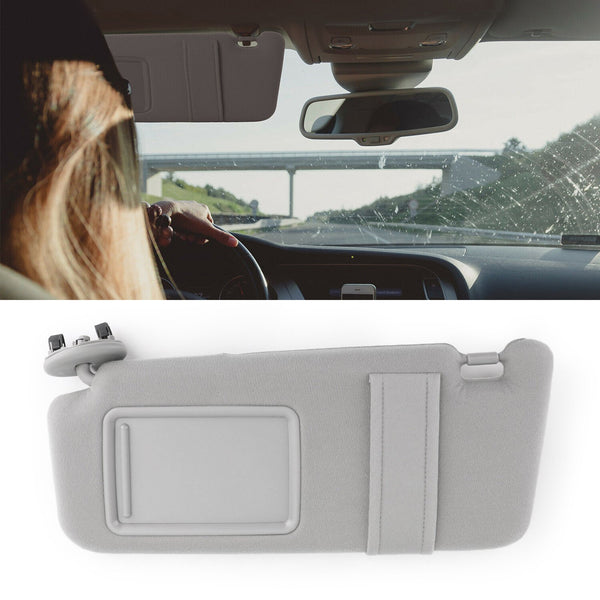 Gray Sun Visor LEFT Driver For 2007-2011 Toyota Camry Without Vanity Light Generic