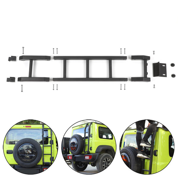 New Aluminum Car Rear Tail Door Ladder Climbing Fit For Suzuki Jimny 2019+ BLK Generic