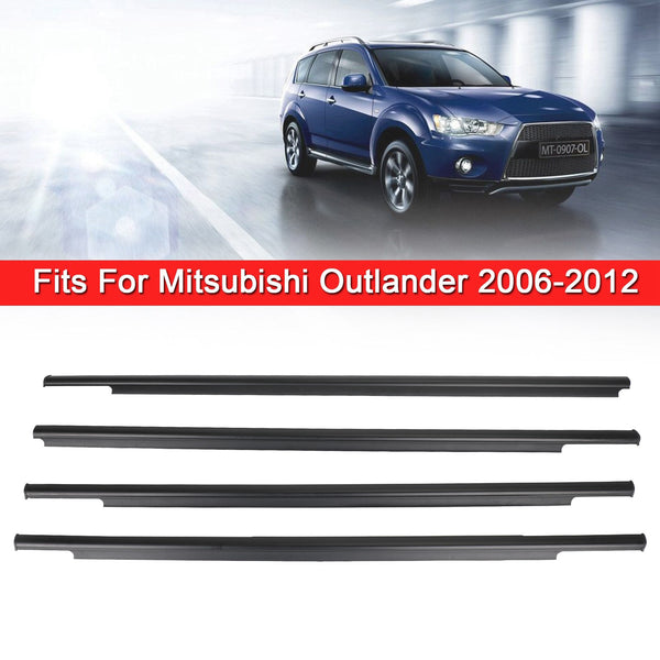 06-12 Mitsubishi Outlander  4x Car Outside Window Weatherstrip Seal Belt Moulding Generic