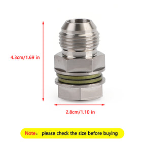 Turbo Oil Pan Sump Return Drain Adapter Bung Fitting 10AN to M18x1.5 Silver Generic