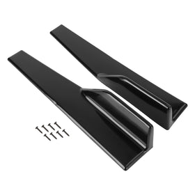 Pair 45cm Car Gloss Black Side Skirts Rocker Splitters Diffuser Winglet Wings Generic