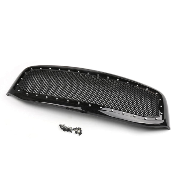 2006-2008 Ram 1500 2500 3500 Dodge Mesh Rivet Grill Replacement Front Hood Grille Black/Chrome Generic