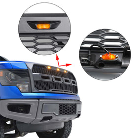 2009-2014 Ford F150 Raptor Style Grille Replacement ABS Front Hood Grille W/ LED Generic