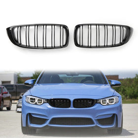 For BMW F32 F33 F36 F82 2014+ Gloss Black Kidney Grille Dual Slat M4 Sport Grill Generic