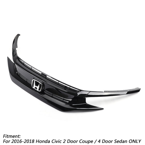 2016-18 Honda Civic Coupe Sedan Front Hood Grill Grille Eyelid Generic