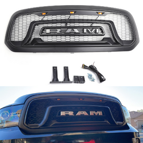 Dodge Ram 1500 2013-2018 Honeycomb Bumper Grill Hood Front Grille ABS Front Bumper Generic