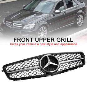 08-14 Benz W204 C300 C350 ABS Gloss Black Chrome Front Bumper Grill Generic