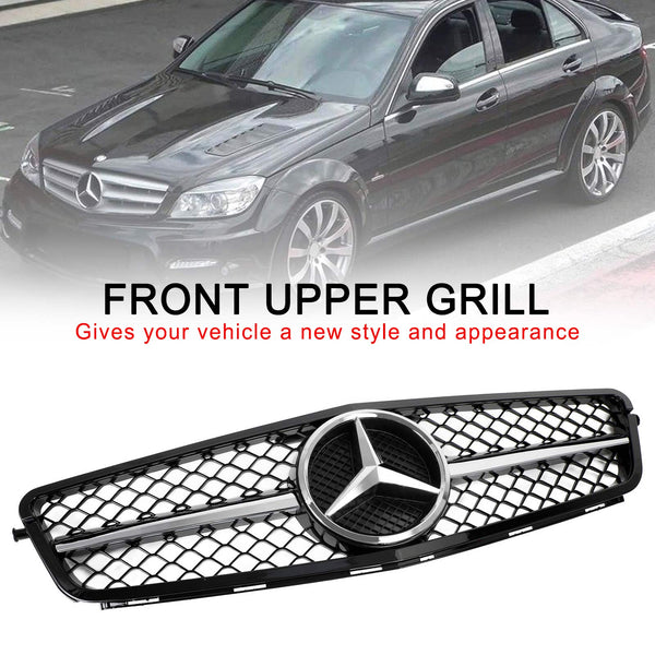 08-14 Benz W204 C300 C350 ABS Gloss Black Chrome Front Bumper Grill Generic