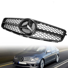 2008-2014 Benz W204 C-Class C300 C350 AMG Front Bumper Grille Grill w/LED Generic