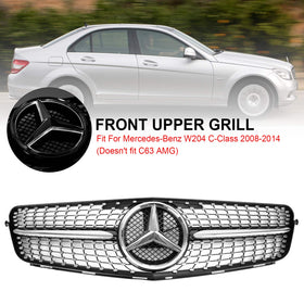 2008-2014 W204 Benz C-Class C300 C350 Diamond Front Bumper Grille Grill LED Emblem Generic