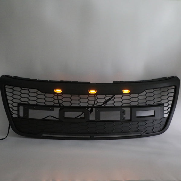2012-2015 Explorer Bumper Grill With Lights Replacement ABS Front Upper Bumper Grille Generic