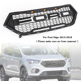 2015-2018 Ford Edge Raptor Style Front Bumper Grill Upper Grill Black Generic