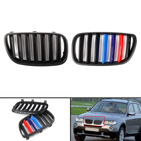 1Pair Matte Black Front Bumper Grille For 2007-2010 BMW E83 X3 LCI Facelift Generic