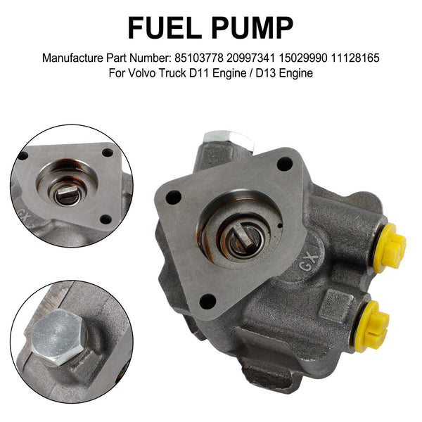 Fuel Pump 20997341 fit Volvo VN VNL VHD Series D11 D13 D16 Engine 85103778 Fedex Express Generic